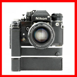 Nikon F2 フォトミックブラック＋ レンズ 55mm 1:1.2 ＋ モータードライブ（中古・ジャンク）