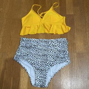  lady's girl bikini swimsuit Savana leopard print student sea pool swimsuit new goods unused beautiful goods S