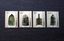 中国切手　中国古鐘　４種未使用　2000-25T_画像1