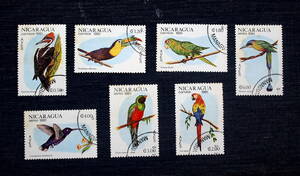 nika rug a stamp bird *7 kind . seal 1981 year 