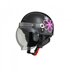 リード工業 CROSS ハーフヘルメット ブラックフラワー フリーサイズ CR-760 ヘルメット