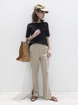 L'Appartement アパルトモン取扱い 19SS Kallmeyer カルメイヤー Slit Pants ストレッチ リネン×レーヨン センタープレスパンツ US6(M)_画像4