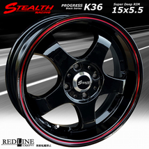 ■ ステルスレーシング K36 Black Series ■ 15x5.5J　軽四用/人気のスーパーディープリム!!　Hankook 165/45R15 タイヤ付4本セット_画像2