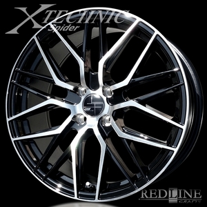 ■ X-TECHNIC Spider ■ 17x7.5J OFF+42　4H/PCD100 精悍な見た目のスパイダーメッシュホイール4本セット