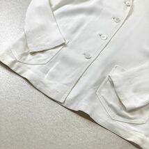 【滑らかなシルク混】イタリア製 ICEBERG アイスバーグ 薄手 テーラードジャケット レディース 42 XL オフホワイト_画像4