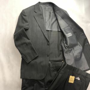 新品タグ付き　2Bスペアパンツ付き　シングルスーツ　背広　紳士服　サイズA5/M センターベンツ★2タック　グレー系　裏地メッシュ　軽い