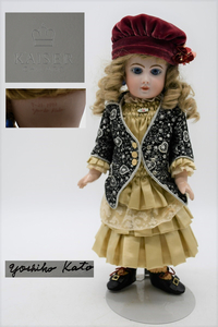 SH5-15　現状品　西洋人形　ビスクドール　人形　アンティーク　KAISER CHICAGO　ドールスタンド付　長期保管品　