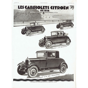 クラシックカー フレンチヴィンテージ広告 / Citroen シトロエン カブリオレ 1928年 0138