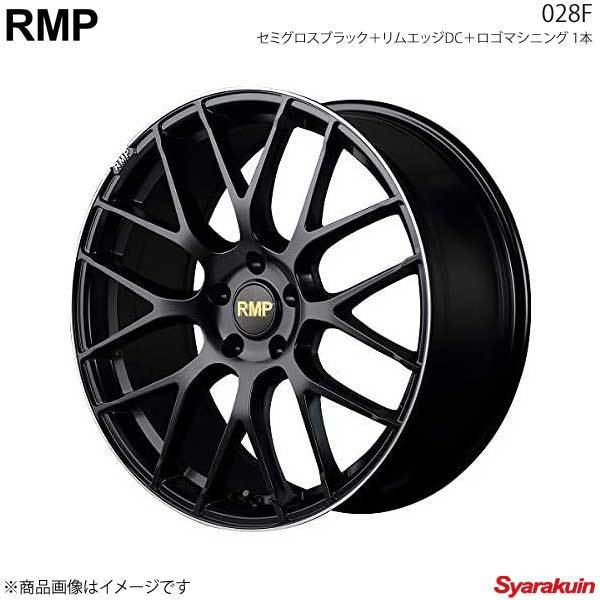 RMP/028F インプレッサ GVB/GVF アルミホイール 4本セット【18×8J 5-114.3 INSET42 セミグロスブラック+リムエッジDC+ロゴマシニング】