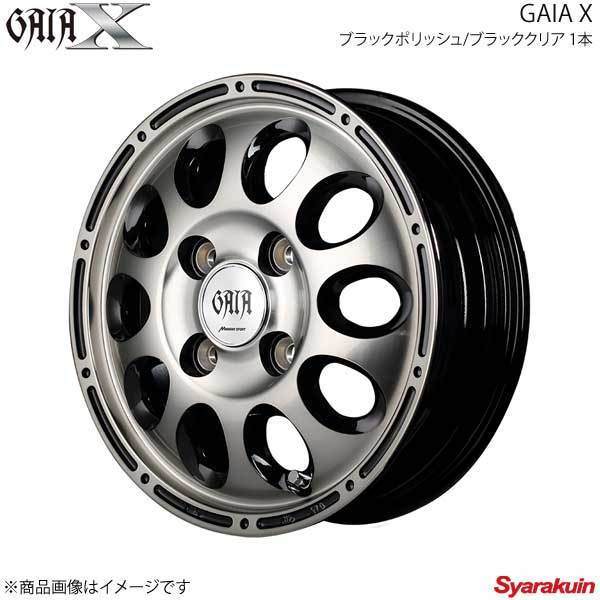 GAIA/GAIA X eKワゴン B11W アルミホイール 1本 【12×4.0B 4-100 INSET42 ブラックポリッシュ/ブラッククリア】