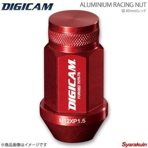 DIGICAM デジキャン アルミレーシングナット 袋タイプ P1.5 19HEX 45mm レッド 20本入 IS GSE2# H17/8～H25/4 AN6F4515RE-DC