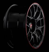 RMP RACING/R27 ミラージュ A0#A アルミホイール 4本セット【16×5J 4-100 INSET45 ブラック/リムレッドライン】_画像3