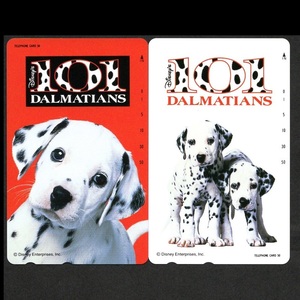 テレホンカード ディズニー ワンオーワン Disney 101 Dalmatians 2種各1枚 計2枚セット 未使用 ダルメシアン 101匹わんちゃん テレカ