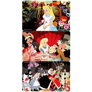 テレホンカード ディズニー ふしぎの国のアリス Disney Alice in Wonderland(1951) 3種各1枚計3枚セット 未使用 不思議の国のアリス テレカ