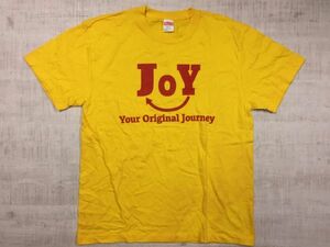 【送料無料】United Athle製 企業モノ Joy your original journey スタッフ ロゴプリント 半袖Tシャツ メンズ コットン100% L 黄色