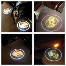 Porsche ポルシェ LED ロゴ プロジェクター ドア カーテシ ランプ カイエン ボクスター マカン ケイマン 958/981/982/991 ライト マーク_画像1