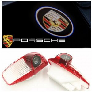 ポルシェ ロゴ LED カーテシ ランプ 911 パナメーラ ケイマン ボクスター 996/997/970/986/987 純正交換 タイプ ライト エンブレム マーク