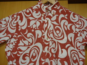 Оперативное решение Hawaii Reyn Spooner Rainse Pooner Aloha Рубашка Red Brown Pattern S32