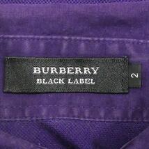 即決★BURBERRY BLACK LABEL★メンズM 廃版 ポロシャツ バーバリーブラックレーベル 2 紫 ゴルフ ノバチェック 三陽商会正規 ナイト刺繍_画像7