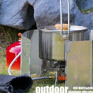 送料無料!★ キャンプ BBQ カセットコンロ用 風防 ウインドスクリーン 9枚連結 13.5cm×66cm★