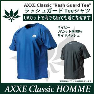 ■AXXE Classic■UV98%カット ラッシュガード Tシャツ [NAVY] XXLサイズ／海でも街でも着られます アックスクラッシック