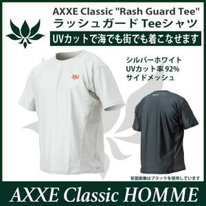 ■AXXE Classic■UV92%カット ラッシュガード Tシャツ [WHITE] Sサイズ／海でも街でも着られます アックスクラッシック