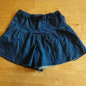 オンワード樫山150 デニム キュロットスカート ショートパンツ 