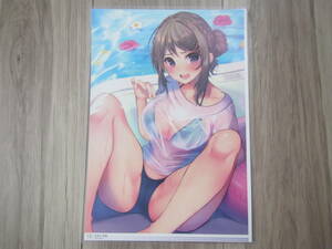 [062]B5 size .... .. summer. wet ..kanojo illustration .book@ cut . laminate processing beautiful young lady poster * including in a package possible 