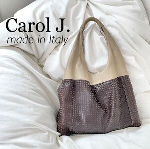 Carol J. 本革レザートートバッグ 高級イタリアインポートキャロルジェイ