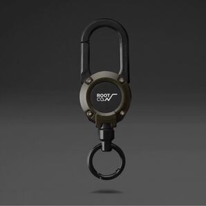 ROOT CO. GRAVITY MAG REEL 360 カラビナ キーホルダー (カーキ)