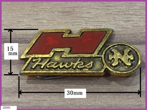 ■□ レトロ ピンバッジ HAWKS ホークス 30mm x 15mm 傷あり 現状品 返品不可 / 野球 コレクター商品 □■ 発送 定型郵便84円