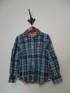 GAPKids ギャップ 青系チェックシャツ サイズ140（USED)50622