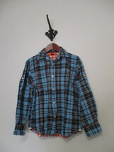 GAPKids ギャップ 青系チェックシャツ サイズ140（USED)50622_画像1