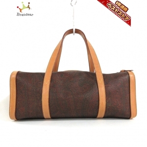 Etro ETRO Handbag-PVC (vinyl chloride) x leather dark brown x brown paisley pattern bag, Huh, Etro, Bag, bag