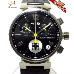 LOUIS VUITTON(ヴィトン) 腕時計 タンブール ラブリーカップ GM Q11BG メンズ SS×ラバーベルト/クロノグラフ 黒