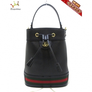 حقيبة يد Gucci GUCCI 610846 Ophidia حقيبة دلو صغيرة جلد أسود × أخضر × أحمر حقيبة رباط نسائية, غوتشي, حقيبة, حقيبة, الآخرين