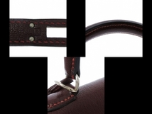 エルメス HERMES ハンドバッグ ケリー25 シェーブル ボルドー 内縫い/シルバー金具 □I バッグ_画像9