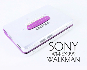 SONY WM-EX999 ソニー WALKMAN ウォークマン カセットプレーヤー グレー × ピンク 付属品 電池 充電器 イヤホン ケース 付き 005JRGB20