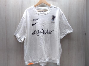 NIKE/ナイキ × OFF WHITE/オフホワイト 18ss コラボ ビッグスウッシュ 半袖Tシャツ サイズL AJ3374-100 白 スウッシュ