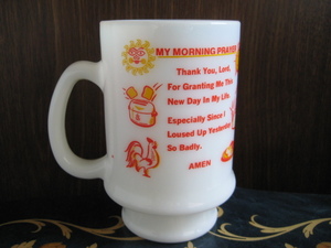 ☆美品 USA ヘーゼルアトラス フッテッドマグ マグカップ ビアマグ　my morning prayer