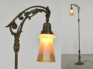 1900年代初頭 アンティーク アメリカ Quezal アール・ヌーヴォー フロアスタンド/照明 ランプ アンティーク クラシック ティファニー ガレ