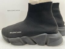 ■大人気【BALENCIAGA バレンシアガ SPEED TRAINER スピードトレーナー 485625 NOIR ブラック サイズ39 26cm 箱付】SH-14300_画像3