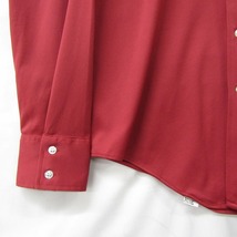 70s Vintage サイズ 16-34 XL~ VAN HEUSEN KNIT ドレス シャツ 長袖 薄手 レッド ヴァン ニット ヒューゼン 古着 ビンテージ 2M0717_画像7