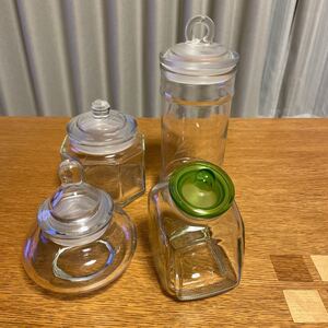 ガラス瓶キャニスター 4個セット