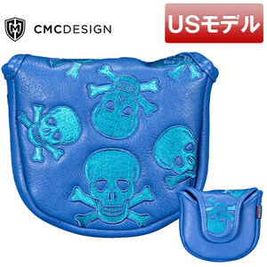 (USモデル)CMCデザイン BLUE BONES マレット パターカバー ブルー ヘッドカバー マレット型用(新品)