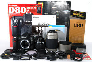 ◆初心者入門＆付属品多数◆ Nikon ニコン D80 超望遠Ｗズームレンズセット