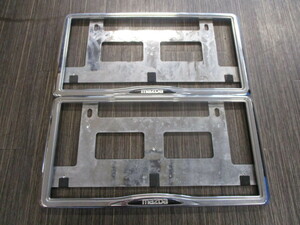 [ large price decline / last liquidation ] used * Mazda genuine number frame front / rear 2 pieces set *C901-V4-021* plating / rom and rear (before and after) * Demio /CX-5/CX-8/MPV etc. 