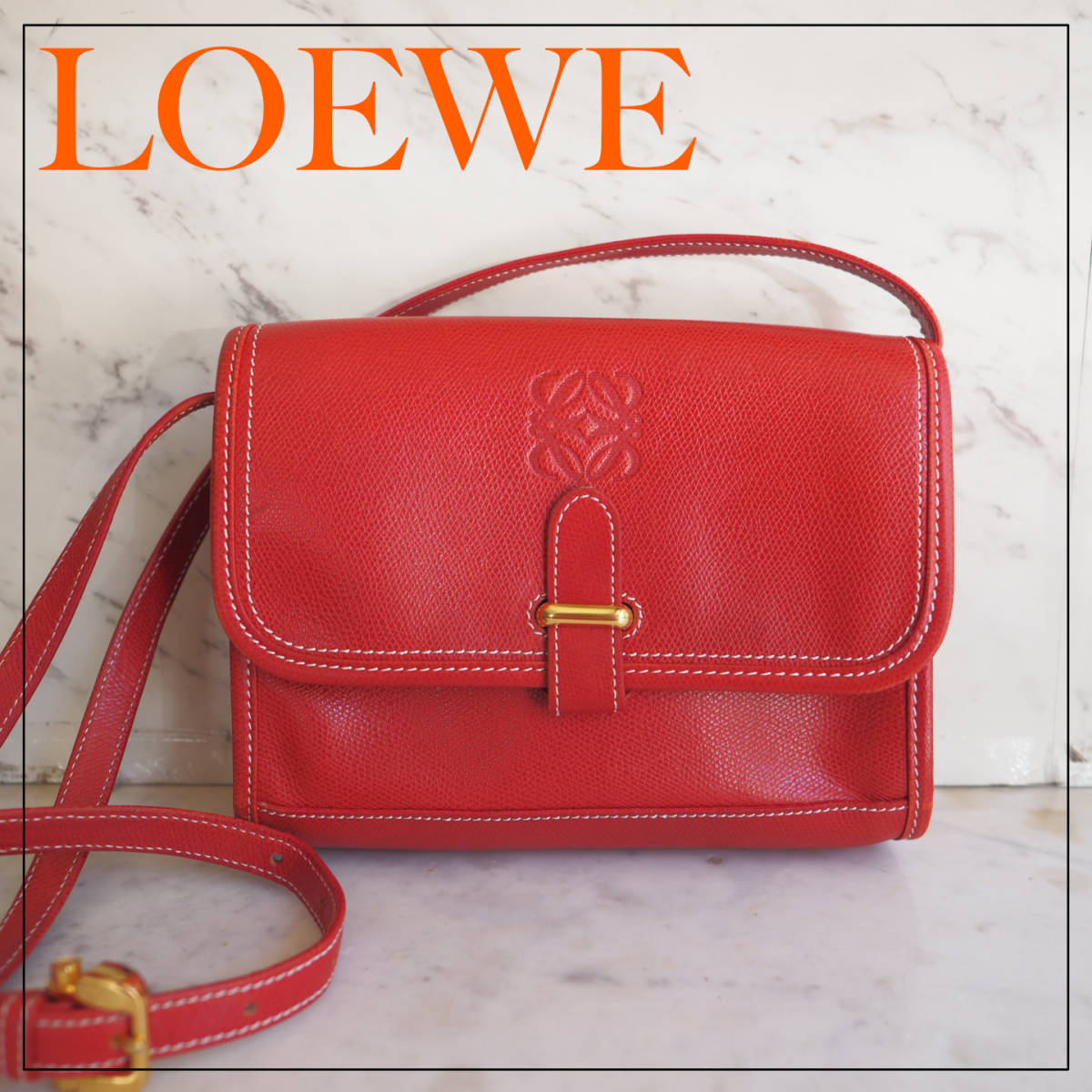 高価値 ロエベ LOEWE カーフレザー Tポーチ 22 2way チェーン クラッチ