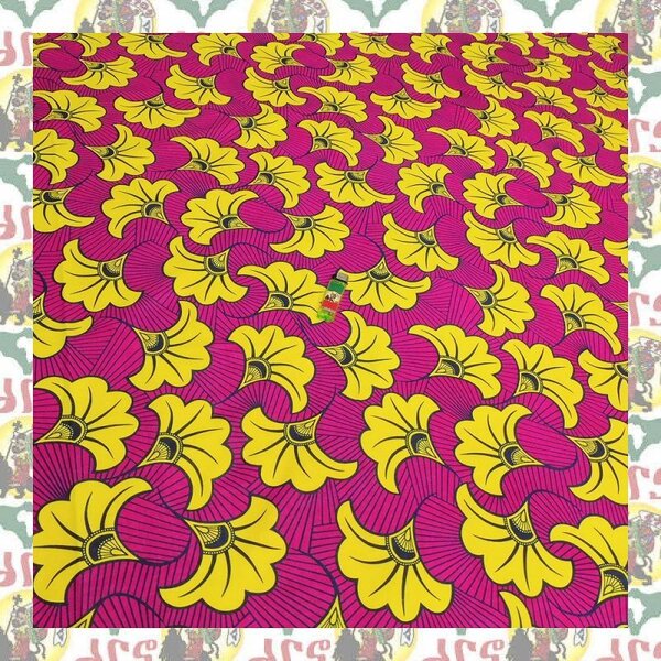 【SALE/90cm x 110cm/1ヤード】アフリカンプリント生地 barg-f29 アフリカ布 アフリカ生地 ゴールドプリント アンカラ キテンゲ パーニュ