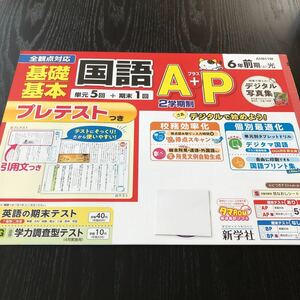 ス65 非売品 基礎基本国語A＋P 6年生 学習 問題集 ドリル 小学 テキスト テスト用紙 前期 文章問題 家庭学習 2学期制 新学社 AH611M